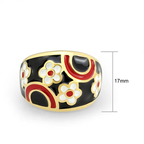 IP Gold(Ion Plating) Stainless Steel Ring with Epoxy in MultiColor