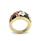 IP Gold(Ion Plating) Stainless Steel Ring with Epoxy in MultiColor