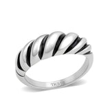 High polished (no plating) Stainless Steel Ring with Epoxy in Jet