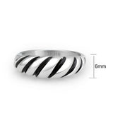 High polished (no plating) Stainless Steel Ring with Epoxy in Jet