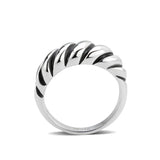 High polished (no plating) Stainless Steel Ring with Epoxy in Jet