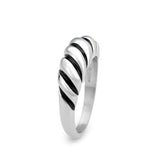 High polished (no plating) Stainless Steel Ring with Epoxy in Jet