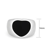 High polished (no plating) Stainless Steel Ring with Epoxy in Jet