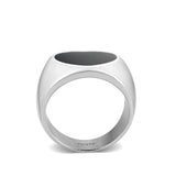 High polished (no plating) Stainless Steel Ring with Epoxy in Jet