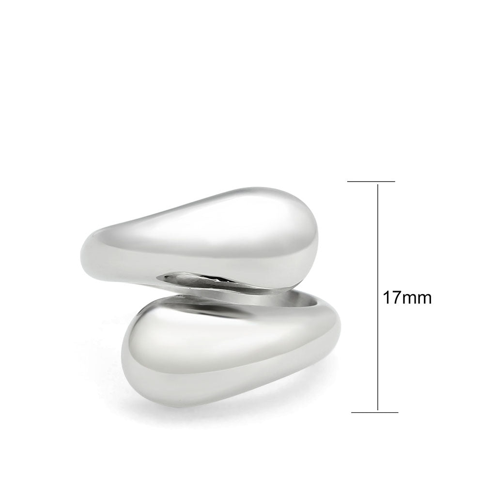 High polished (no plating) Stainless Steel Ring with Epoxy in Jet