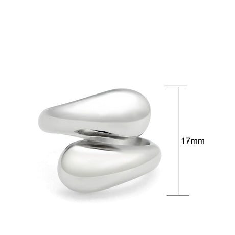 High polished (no plating) Stainless Steel Ring with Epoxy in Jet
