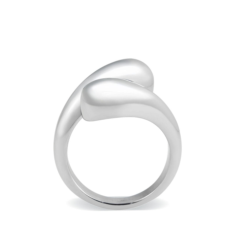 High polished (no plating) Stainless Steel Ring with Epoxy in Jet