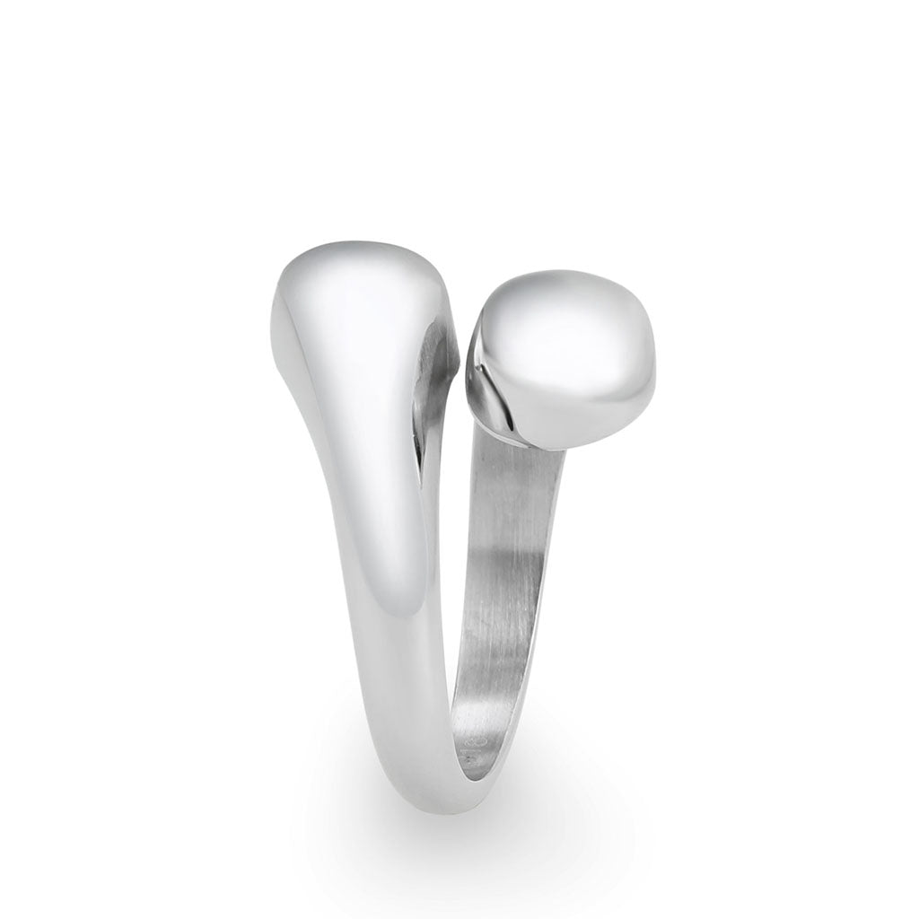 High polished (no plating) Stainless Steel Ring with Epoxy in Jet