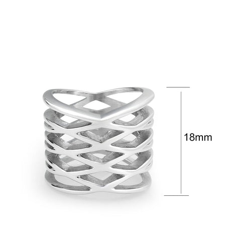 High polished (no plating) Stainless Steel Ring with NoStone in No Stone
