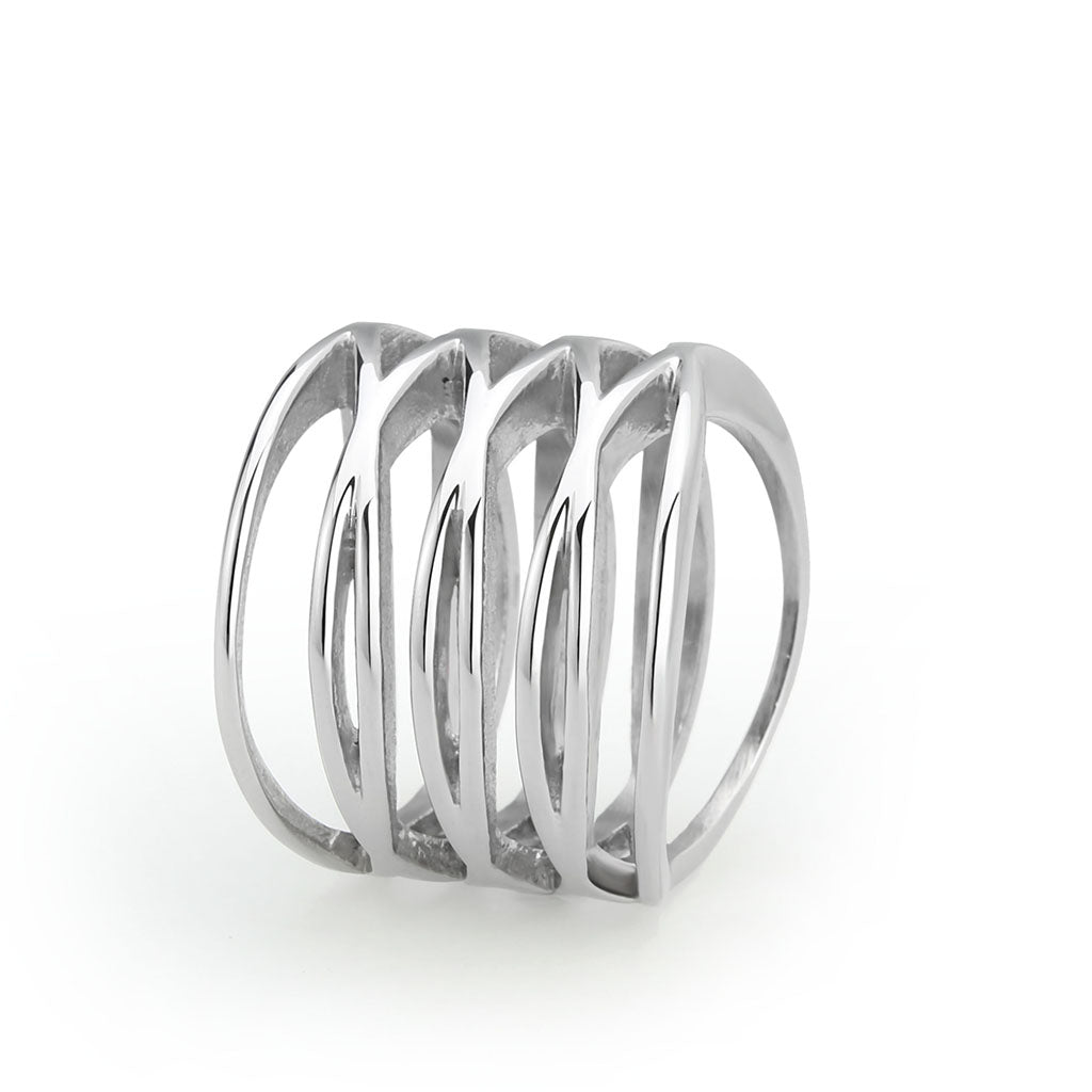 High polished (no plating) Stainless Steel Ring with NoStone in No Stone