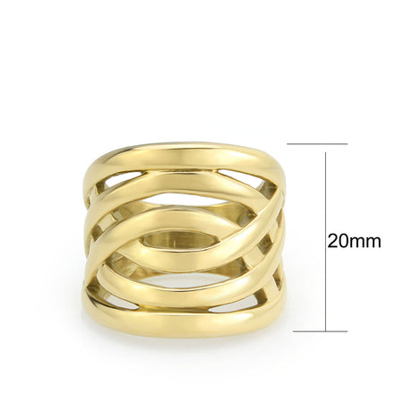 IP Gold(Ion Plating) Stainless Steel Ring with NoStone in No Stone