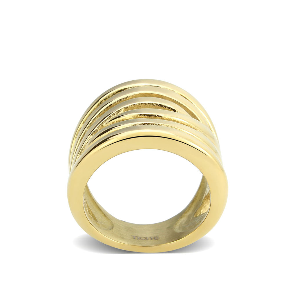 IP Gold(Ion Plating) Stainless Steel Ring with NoStone in No Stone