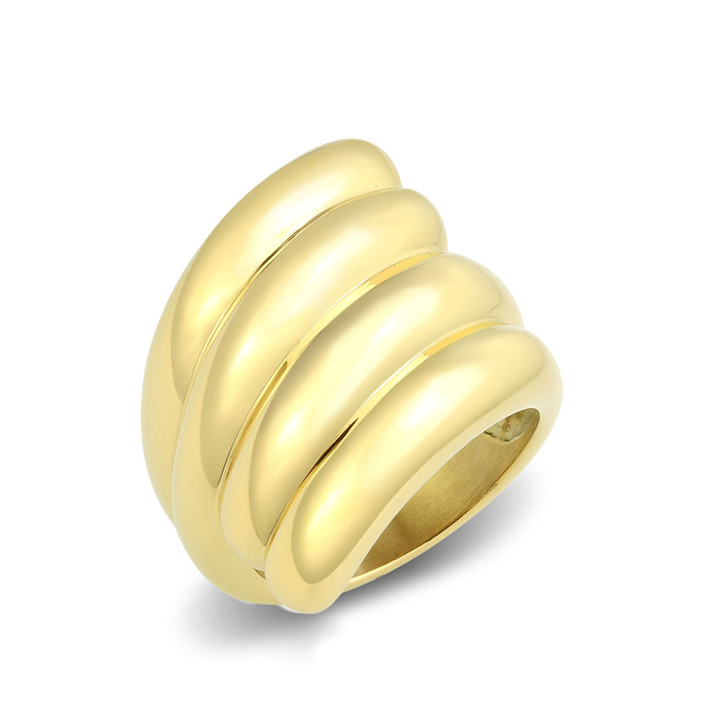 IP Gold(Ion Plating) Stainless Steel Ring with NoStone in No Stone