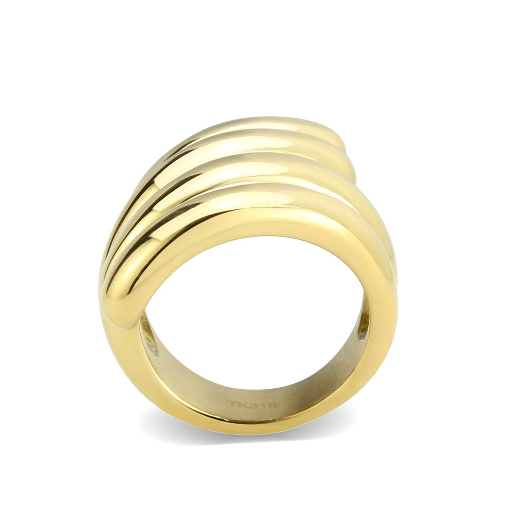 IP Gold(Ion Plating) Stainless Steel Ring with NoStone in No Stone