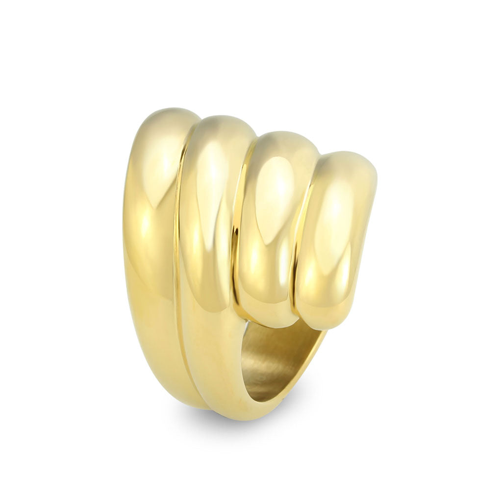 IP Gold(Ion Plating) Stainless Steel Ring with NoStone in No Stone