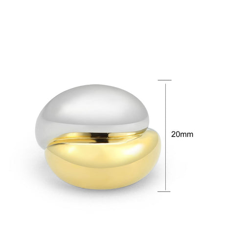 Two Tone IP Gold (Ion Plating) Stainless Steel Ring with NoStone in No Stone