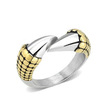 Two Tone IP Gold (Ion Plating) Stainless Steel Ring with Epoxy in Jet