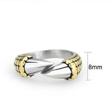 Two Tone IP Gold (Ion Plating) Stainless Steel Ring with Epoxy in Jet