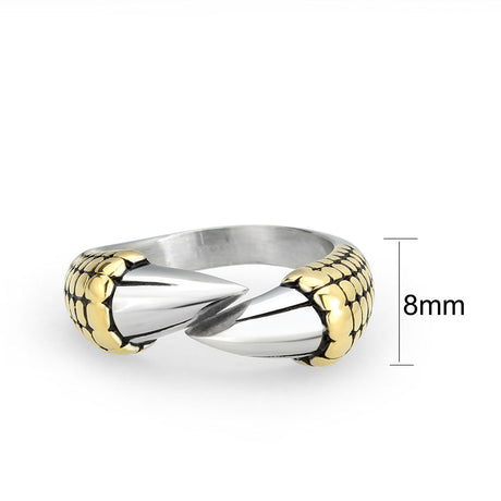 Two Tone IP Gold (Ion Plating) Stainless Steel Ring with Epoxy in Jet