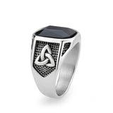 High polished (no plating) Stainless Steel Ring with Top Grade Crystal in Jet