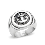 High polished (no plating) Stainless Steel Ring with Epoxy in Jet