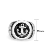 High polished (no plating) Stainless Steel Ring with Epoxy in Jet