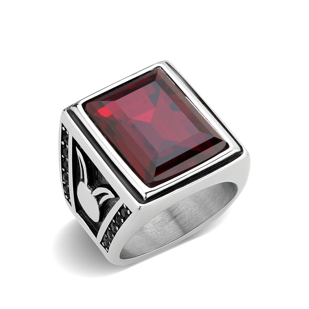 High polished (no plating) Stainless Steel Ring with AAA Grade CZ in Siam