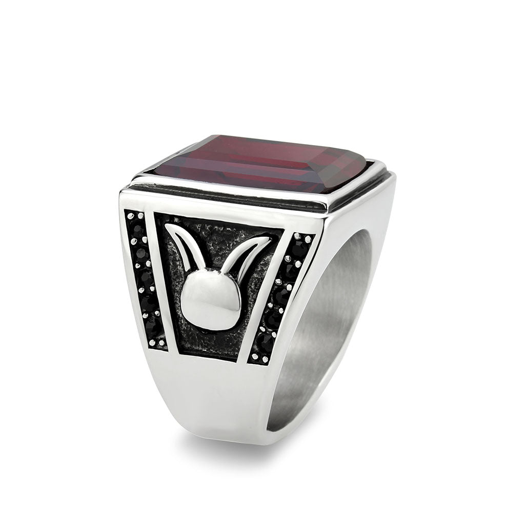High polished (no plating) Stainless Steel Ring with AAA Grade CZ in Siam