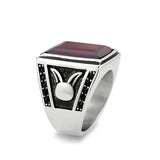 High polished (no plating) Stainless Steel Ring with AAA Grade CZ in Siam