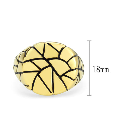 IP Gold(Ion Plating) Stainless Steel Ring with Epoxy in Jet