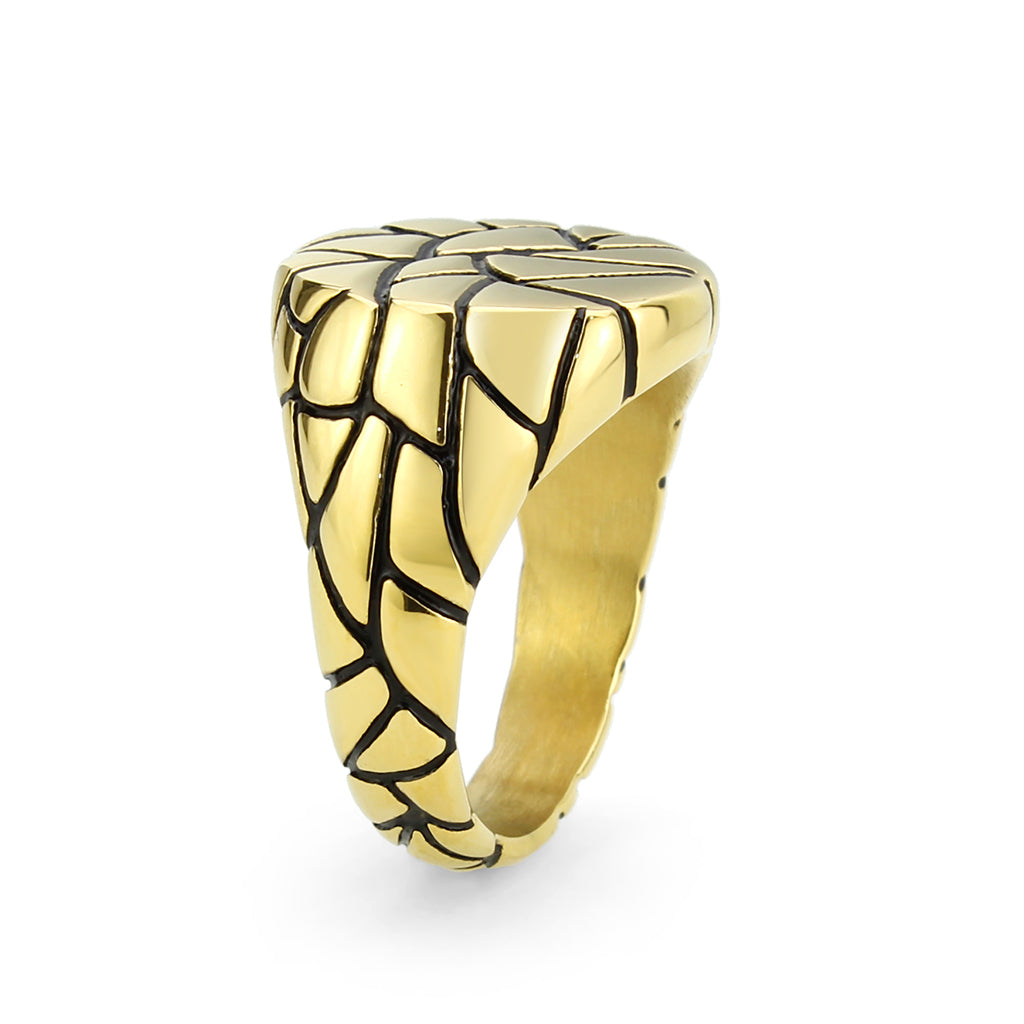IP Gold(Ion Plating) Stainless Steel Ring with Epoxy in Jet