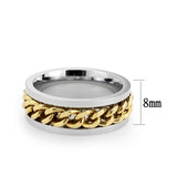 Two Tone IP Gold (Ion Plating) Stainless Steel Ring with NoStone in No Stone