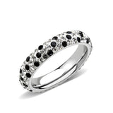 High polished (no plating) Stainless Steel Ring with Top Grade Crystal in MultiColor