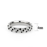 High polished (no plating) Stainless Steel Ring with Top Grade Crystal in MultiColor