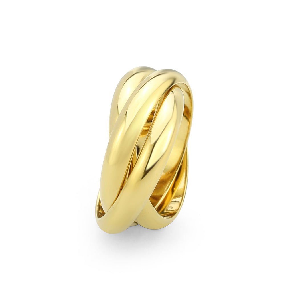 IP Gold(Ion Plating) Stainless Steel Ring with NoStone in No Stone