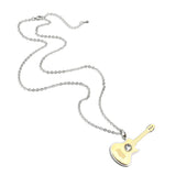 Two Tone IP Gold (Ion Plating) Stainless Steel Chain Pendant with Top Grade Crystal in Clear