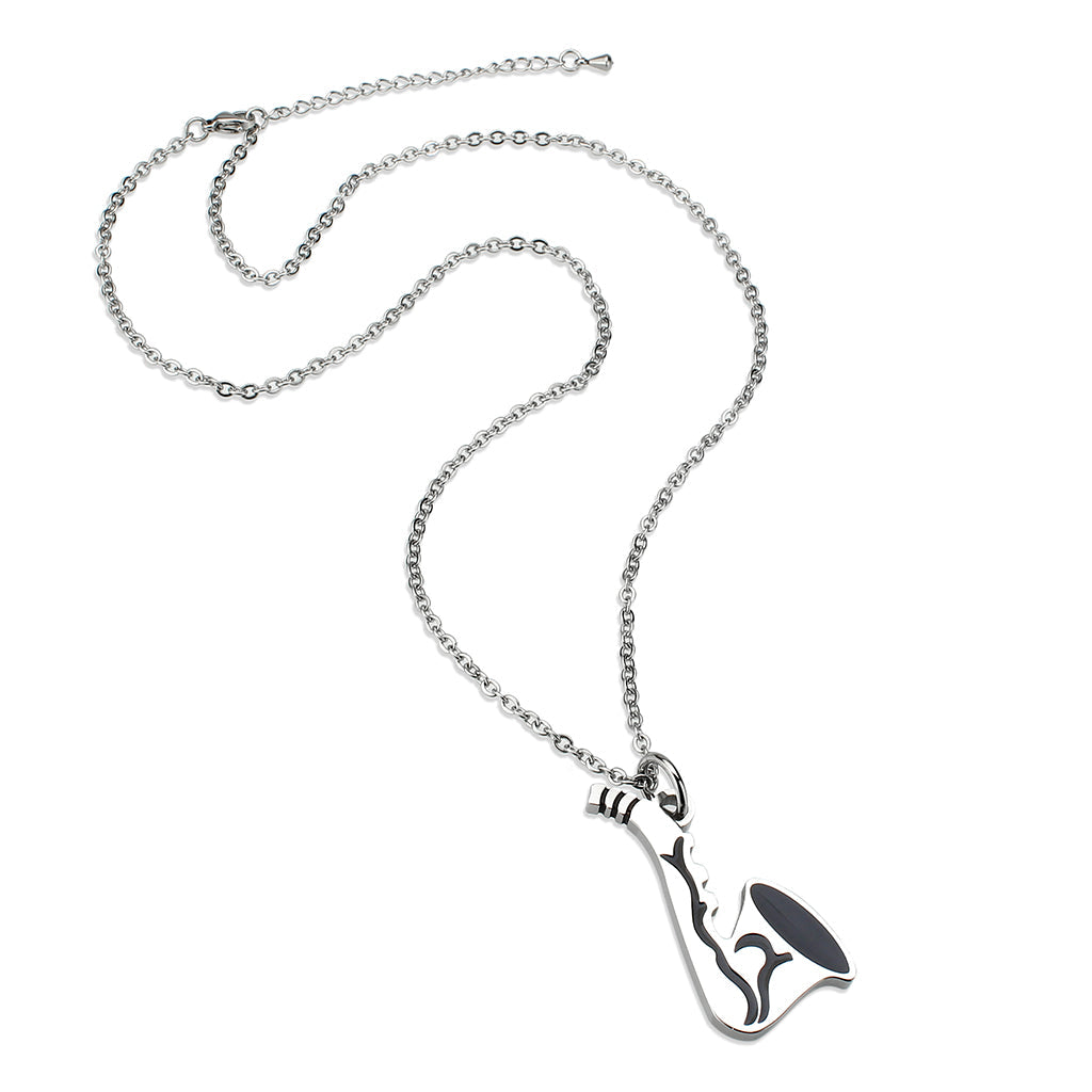 High polished (no plating) Stainless Steel Chain Pendant with NoStone in No Stone