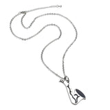 High polished (no plating) Stainless Steel Chain Pendant with NoStone in No Stone