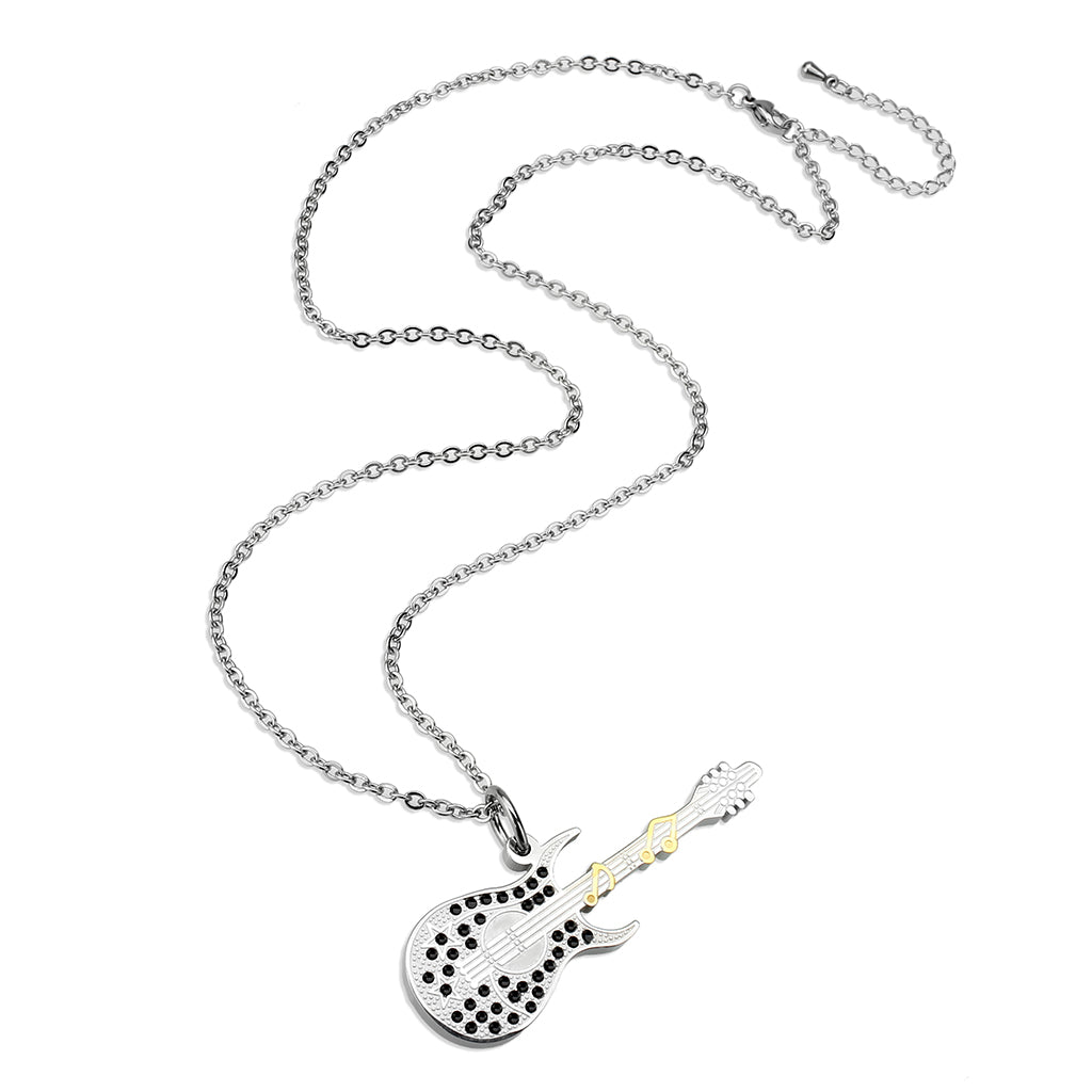 Two Tone IP Gold (Ion Plating) Stainless Steel Chain Pendant with NoStone in No Stone
