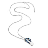 High polished (no plating) Stainless Steel Chain Pendant with Top Grade Crystal in Clear