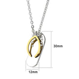 Two Tone IP Gold (Ion Plating) Stainless Steel Chain Pendant with Top Grade Crystal in Clear