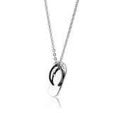 Two Tone IP Black Stainless Steel Chain Pendant with Top Grade Crystal in Clear