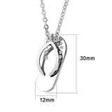 High polished (no plating) Stainless Steel Chain Pendant with Top Grade Crystal in Clear
