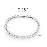 High polished (no plating) Stainless Steel Bracelet with AAA Grade CZ in Clear