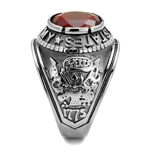 High-Polished Stainless Steel Ring with Synthetic Synthetic Glass in Siam