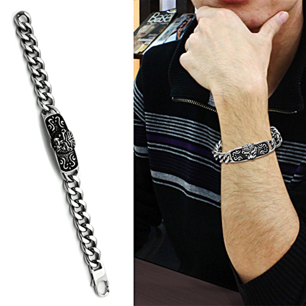 High polished (no plating) Stainless Steel Bracelet with No Stone