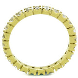 IP Gold(Ion Plating) Stainless Steel Ring with AAA Grade CZ  in Clear