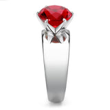 High polished (no plating) Stainless Steel Ring with Synthetic Synthetic Glass in Siam