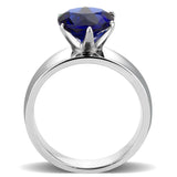 High polished (no plating) Stainless Steel Ring with Synthetic Synthetic Glass in Montana