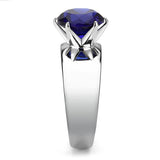 High polished (no plating) Stainless Steel Ring with Synthetic Synthetic Glass in Montana